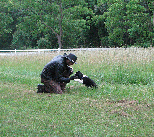 Patrick in Field with Jackie Patrick in Field with Jackie